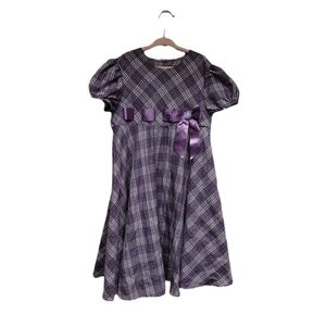 Bonnie Jean Girls Purple Plaid Dress Size 6X